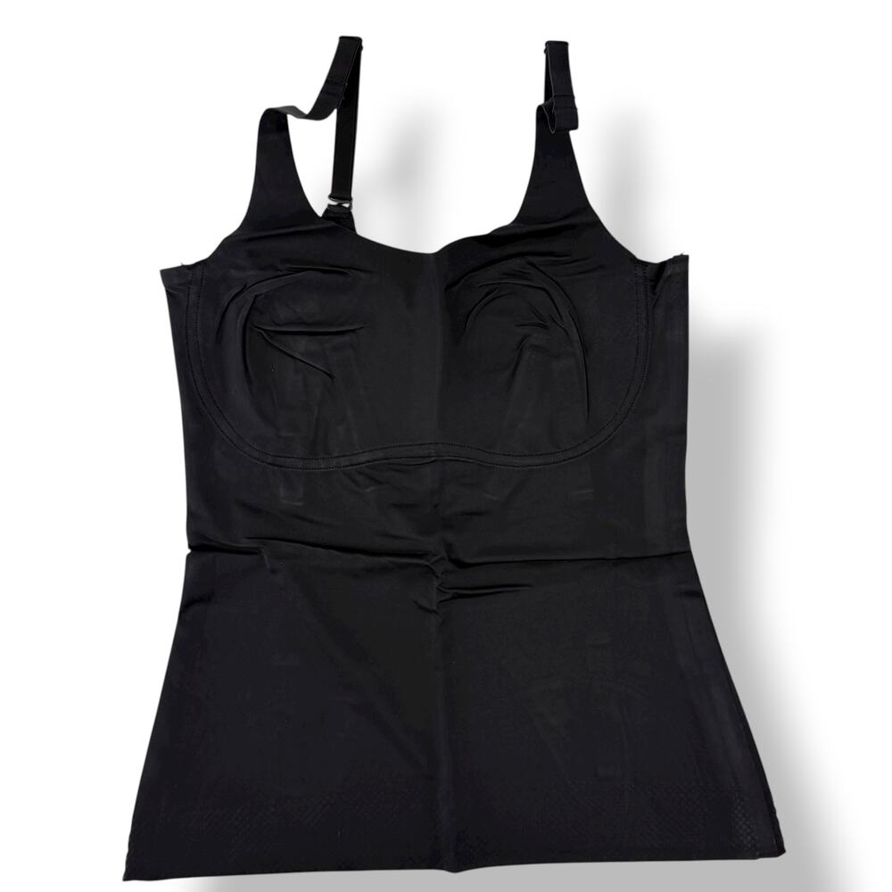 Ruby Ribbon Second Skin Camisole Top Sz 32 Shapewear Solid Black Adjustable Cami